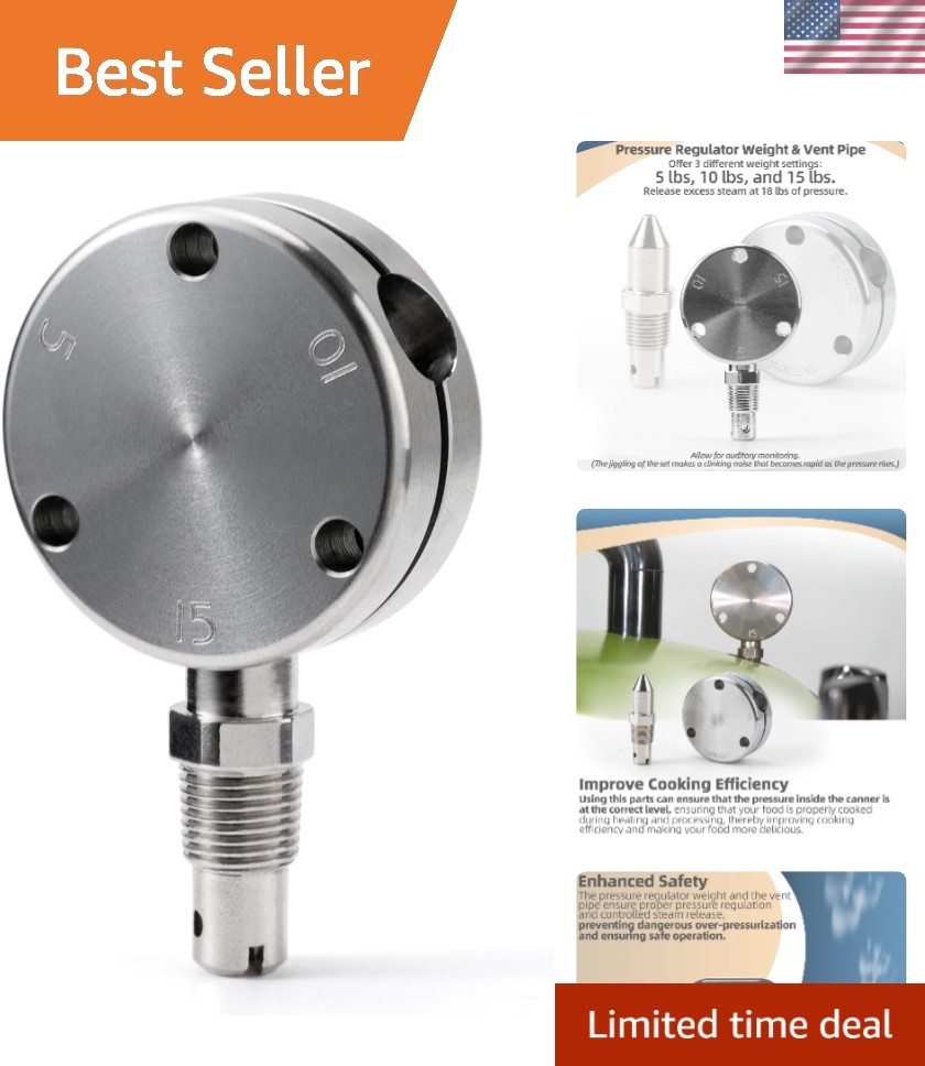 Pressure Regulator Weight & Vent Pipe Compatible with 1930 Pressure Cooker/Ca...