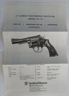 SMITH&WESSON .22 COMBAT MASTERPIECE REVOLVER MODEL 18 INSTRUCTIONS/SPECS. SHEET