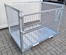 Gitterbox Industriebox mit Metallboden voll verzinkt stapelbar 1240x835x970mm