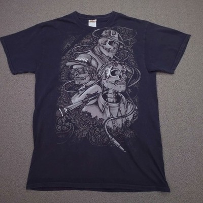 Vintage EAZY-E Tupac & Biggie Smalls Tribute West Coast Rap Skulls Graphic T