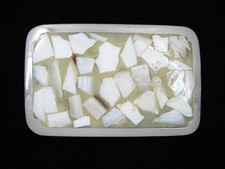 RF13157 VINTAGE 1970s  ABALONE SHELL  SOUTHWESTERN DESIGN ART BELT BUCKLE