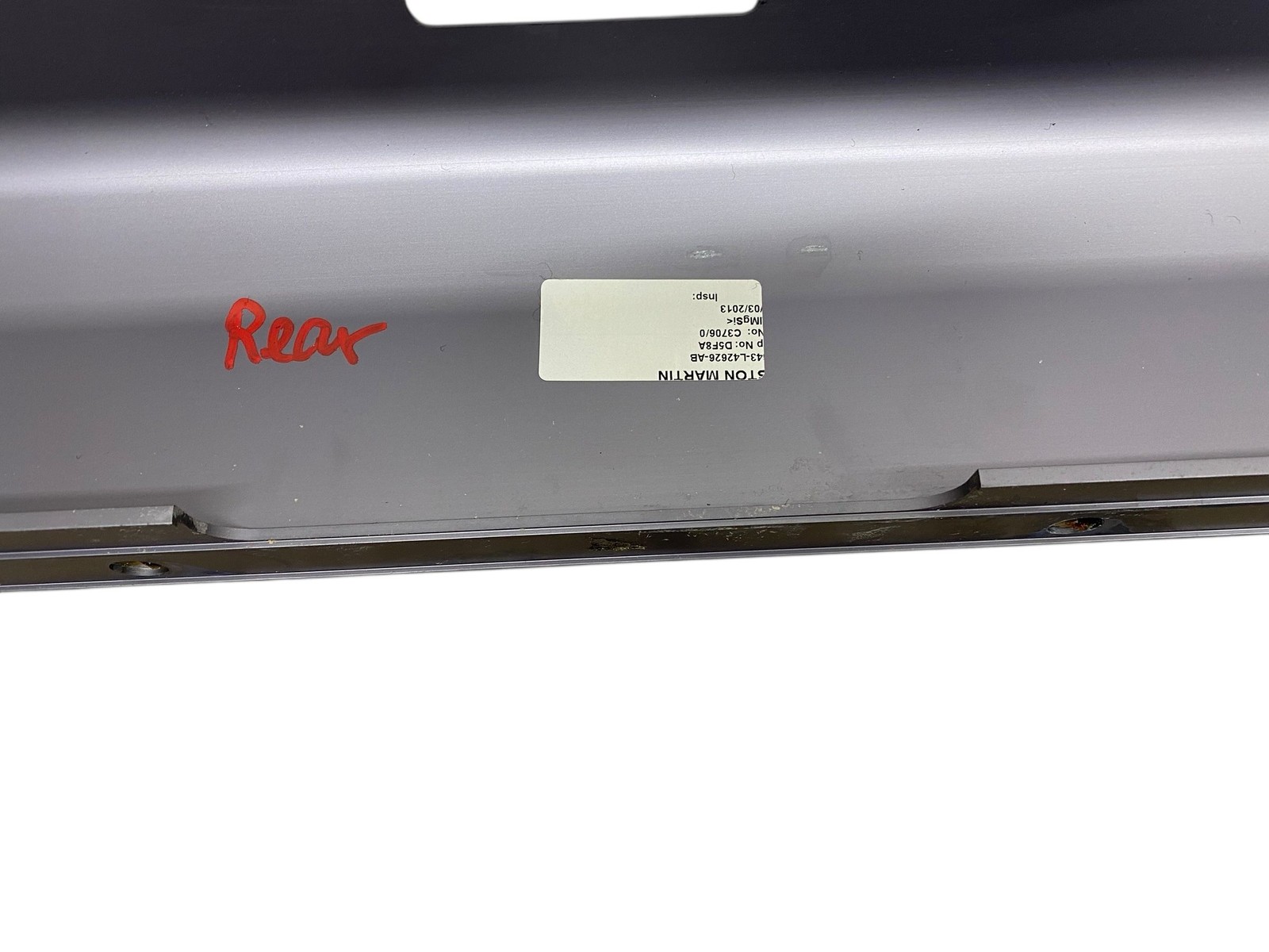 2013-2016 Aston Martin DB9 Oem Rear Trunk Sill Scuff Plate Trim Cover Panel