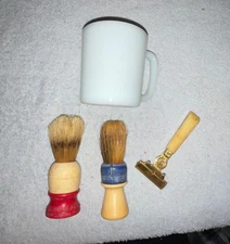 Vintage Schick Ever Sharp Razor Ever-Ready &Ever-Keen Shave Brushes with Mug