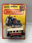 1980 Matchbox #44 Passenger Coach On Card Die Cast Metal Lesney Products