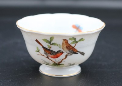 Herend Rothschild Bird Hand Painted Porcelain Mini Open Sugar Bowl