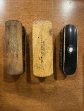 3 Vtg Horse Hair Shoe Shine Brushes - Cavalier, Fuller Brush, Antique Pearl