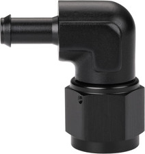 10AN Female to 3/8 Barb 90 Degree Hose Fitting Adapter Swivel Aluminum Black