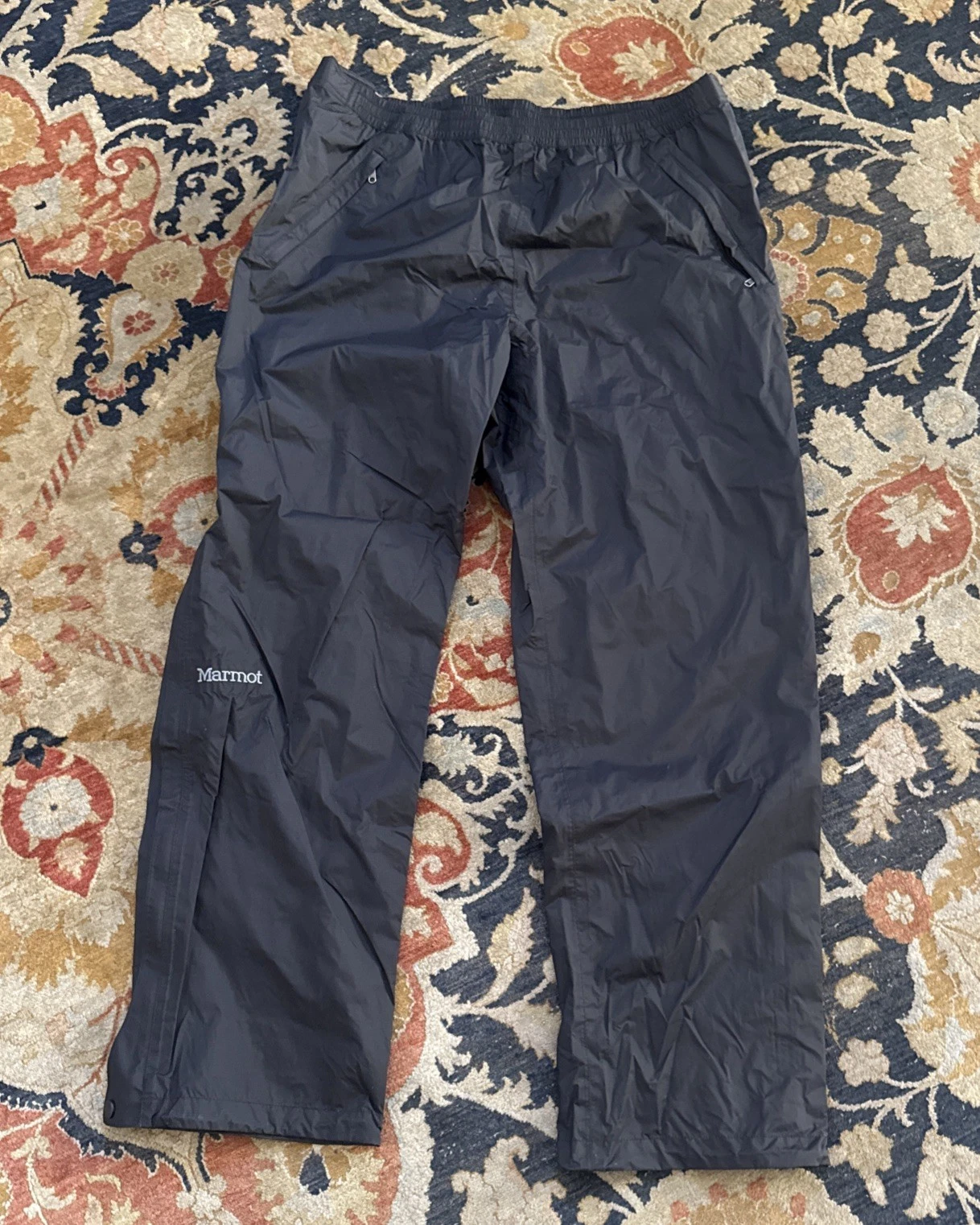Marmot Precip Size XL Mens Black Pants 100% Nylon Eco Rain Waterproof Hiking