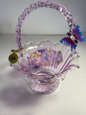Bradford Exchange Lena Liu Art Glass Basket