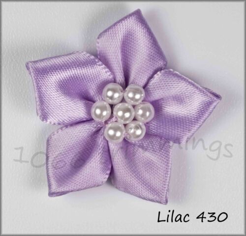 20 Satin Ribbon Poinsettia Flowers Bows with Beads - Picture 36 of 48