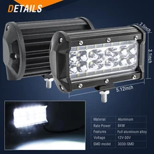 5 Inch LED Pods LED Work Light Spotlight Fog Lamp Offroad Driving DRL Truck 4WD