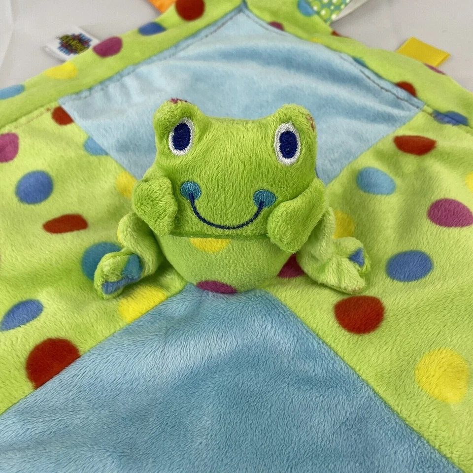 Taggies Mary Meyer Baby Frog Lovey Baby Manta de Seguridad Verde Azul Lunares Foto 2 de 4