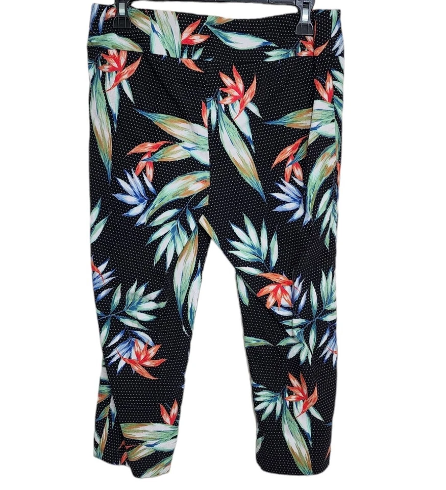 Zac & Rachel Womens Pants Petite 12P Tropical Floral Capri Pants - Image 2 of 4