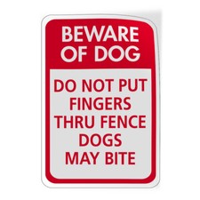 Vertical Vinyl Stickers Security Dog Fence Signs Industrial Safety Sign Label