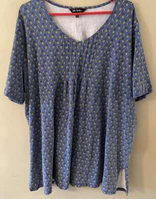 ulla popken Womens Pineapple N Banana V-neck T-shirt Size 24/26