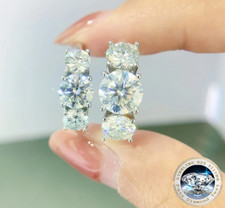 2CT 4CT Total Full Moissanite Rings For Wedding Engagement Gift S925 Silver -GRA