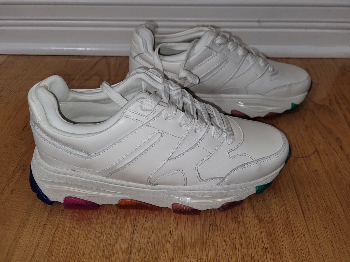 Kurt Geiger London Men's Lettie Lace-up Rainbow Sole Sneakers Size 41 US