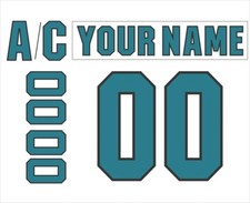 San Jose Barracuda Customized Number Kit For 2018-2022 Away Uniform