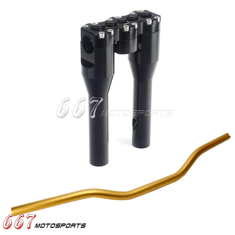 Kit elevador y manillar de motocicleta de 1" para Harley Dyna Softail Street Bob Sportster Foto 4 de 4