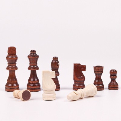 Chess Pieces Only No Board Wood Chessmen 32 Pieses King Height Chess