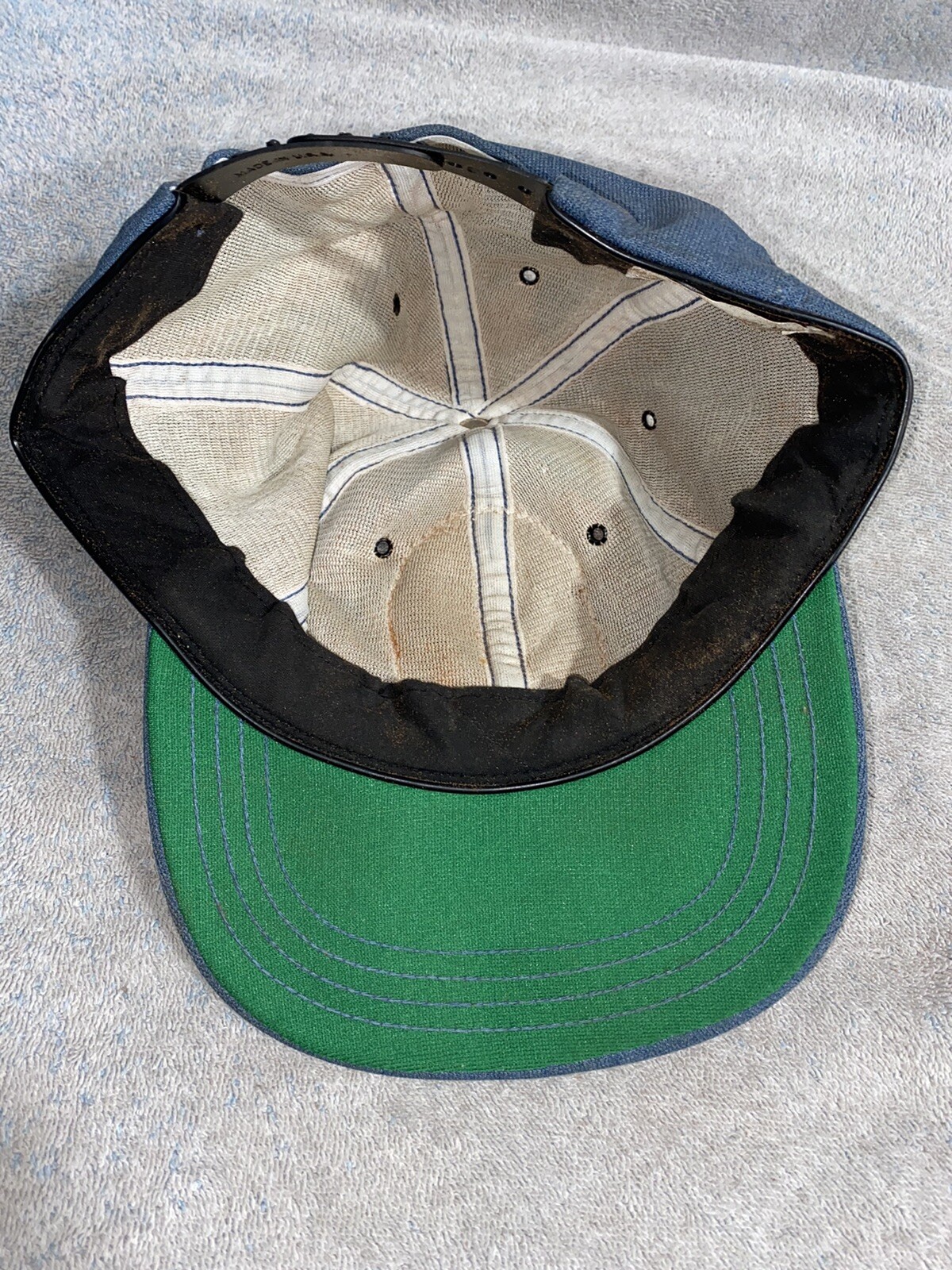 VINTAGE Sunbeam Bread Hat Patch SnapBack Blue Riv… - image 7