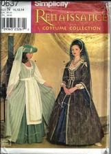 Renaissance Gown Dress Pattern Theater Costumes Andrea Schewe Sewing 0637 New