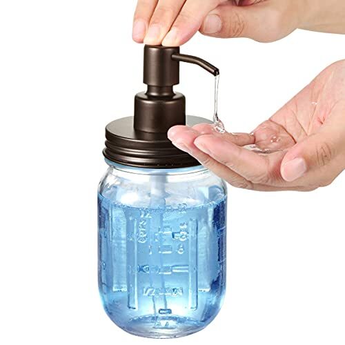 16Oz Glass Hand Soap Dispenser Liquid Dish Soap Dispenser for Kitchen