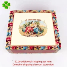 La Aroma De Cuba Monarch Empty Wood Cigar Box 7.75" x 6.5" x 3"