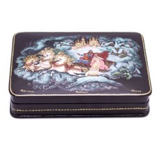 Russian Troika Horse Fedoskino Lacquer Box Keepsake Trinket Box Jewelry Box 6x4