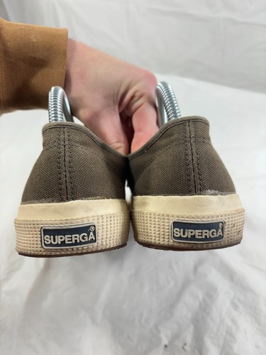Superga 2705 Cotu Classic Olive Green Canvas Sneakers Fleece Lined Women's 8 - Picture 10 of 12