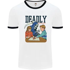 Deadly Games Ouija Board For Kids Grim Reaper Mens Ringer T-Shirt