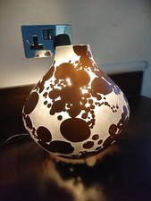 IKEA KOPPAR AMELIA CHONG GREY& BLACK HAND BLOWN GLASS ONION SHAPED TABLE LAMP