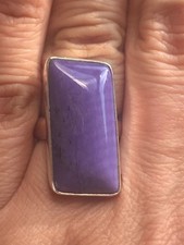 GENUINE Russian CHAROITE Gemstone RING 925 STERLING SILVER Size 6 FREE SHIPPING