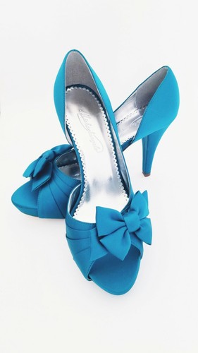 Michael Angelo Maribelle Open Toe Satin Women Heels with Bow Size 9M