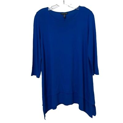 Eileen Fisher Blue Lightweight Viscose Jersey Tunic Tops Shirt