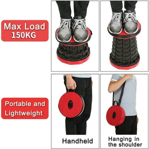 Tragbarer Klappstuhl Klapphocker Verstellbarer Höhenverstellbar Hocker Teleskop - Bild 8 von 43