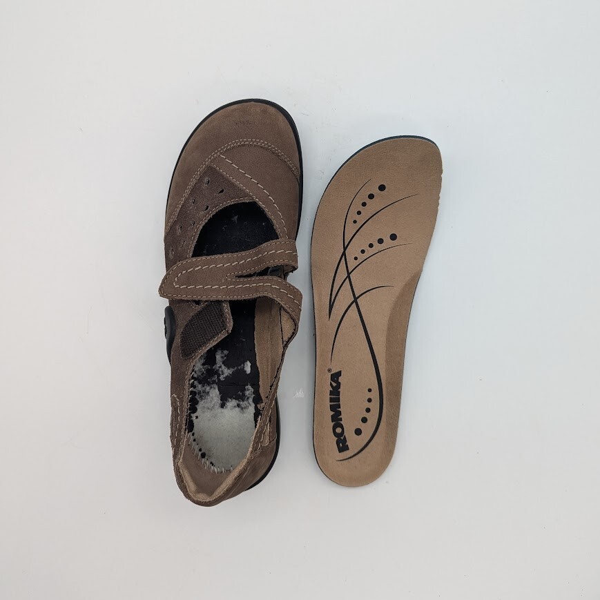 Romika  - Women's Mary Jane Shoes Size 7-7.5 - Maddy - Brown Nubuck Leather