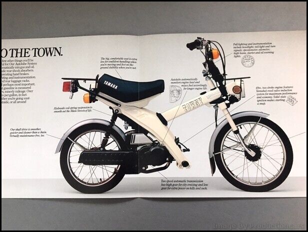 1982 Yamaha Towny Motorcycle Scooter Bike Vintage Sales Brochure