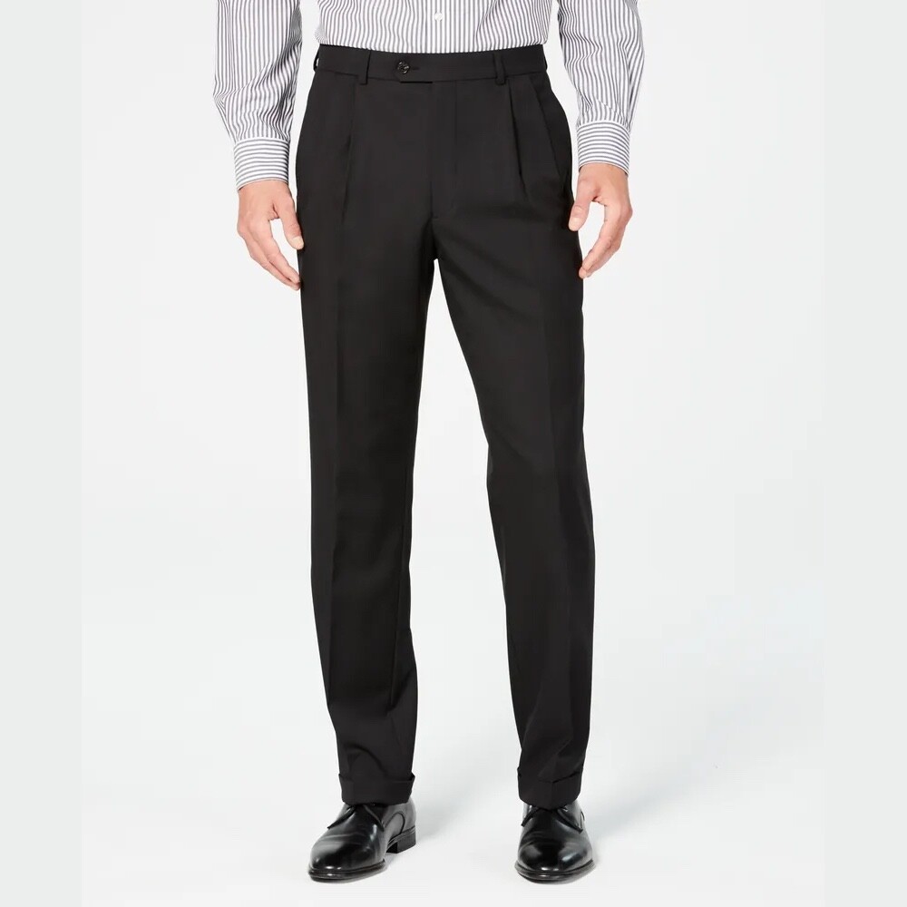 Ralph Lauren Men's Classic-Fit Ultraflex Stretch Pleated Dress Pants 33x26  Crop
