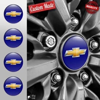 Chevrolet Decals | 4pcs Set Wheel Cap Stickers | Custom Made Rim Emblems