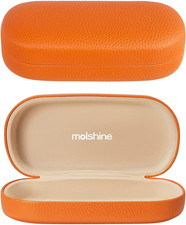 Hard Shell Leather Sunglasses Case,Classic Large Glasses Case for Women Men,Sung