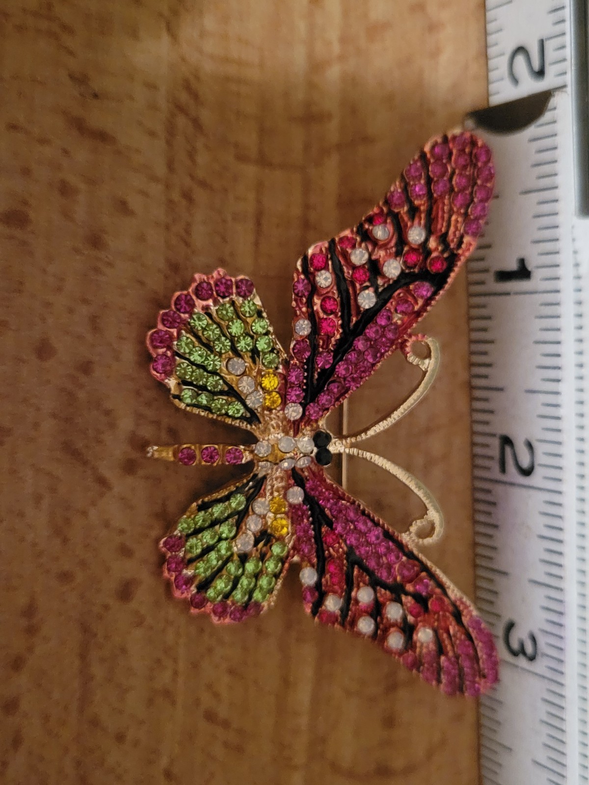 Big 3" Beautiful Multicolor Spring Rhinestone But… - image 4