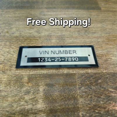 #ad #ad Custom 1x3 Aluminum Vehicle Serial # Identification Car Truck Boat Aircraft $14.99