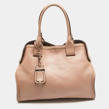 Tods Cape Pink Leather and Patent Leather Tote Bag
