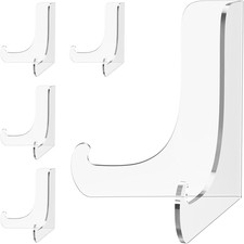 Acrylic Display Stand Set - 5 Clear Easel Holders for Cards, Frames, and More