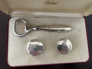 Cartier Perrier Rare Vintage Bottle Opener and Corks Perrier 925 Sterling Silver
