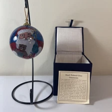 NIB Li Bien Hand Painted Glass Santa Ornament !!