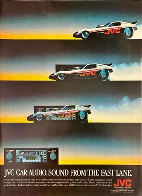 JVC Car Audio ''Sound From the Fast Lane'' Vintage Print Ad 1983