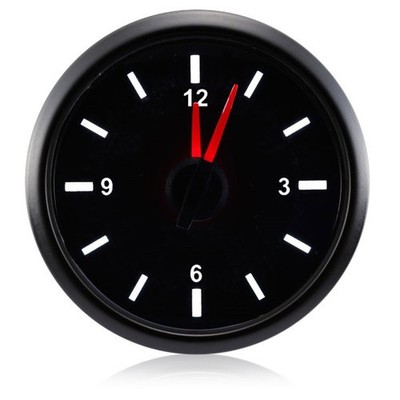 52 mm Prosport Deluxe schwarzes Zifferblatt weiße Beleuchtung analoge Zeit Uhr Messgerät 12 V