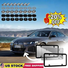 New Unbreakable License Plate Covers+Frames Auto Tag Shield Protector Front Rear